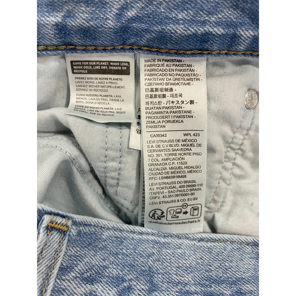 Levi's Middy Wide Leg Ankle Jeans Light Wash Womens Size 29 (29x24) Grunge Y2K - Picture 7 of 10